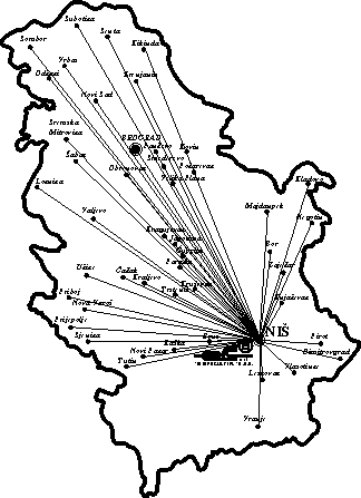 Karta Srbije - mreža servisa